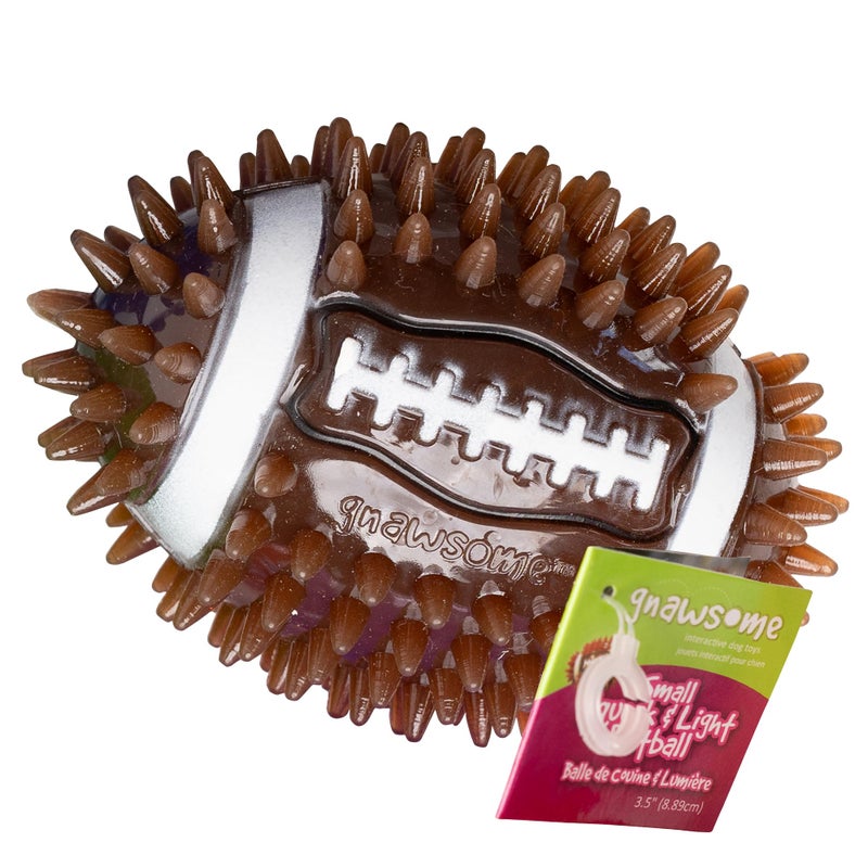 Gnawsome Dog Toys - 3.5" Spiky Squeak & Light Football - Small - Dental & Gum Wellness - Stimulating Fun - Hidden Squeaker - Durable for Heavy Chewers - 100% BPA-Free - Assorted Colors - Image 1